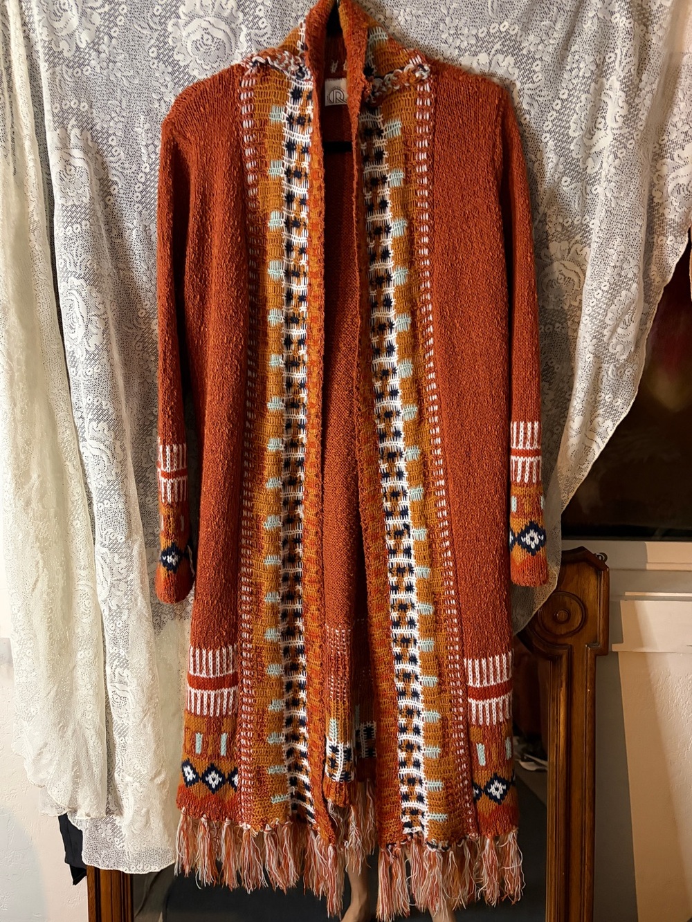 Cozy Burnt Orange Cowgirl Sweater